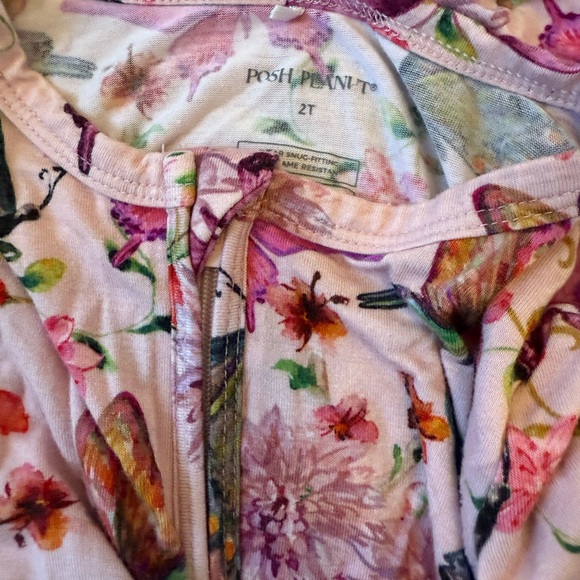 Posh Peanut Pink Floral Butterfly Romper - Picture 4 of 5